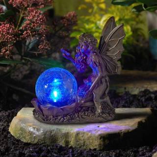 Fairy with solar glass ball